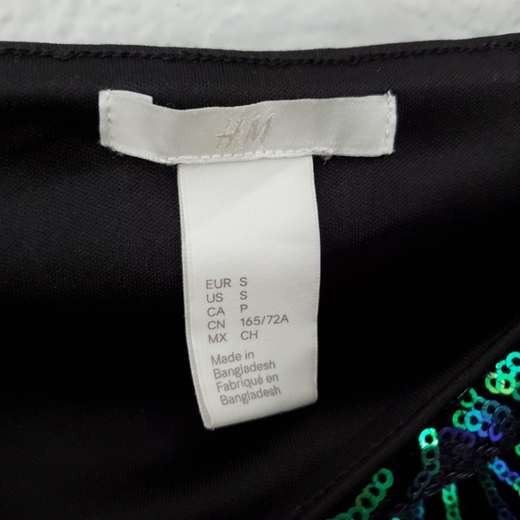 H&M Velour Sparkle Sequined Mini Skirt - Picture 4 of 8